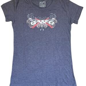 Girls with Guns women’s gray T-shirt with crewneck, women's size M